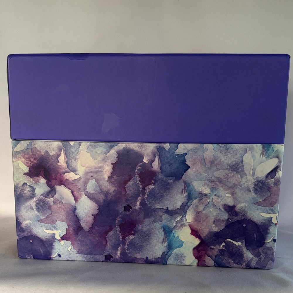 PURPLE & FLORAL BOX CARDS ORGANIZER - Picture 2 of 12